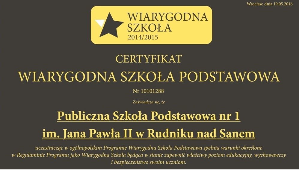 Szkoła Podstawowa z Rudnika w czołówce jakości