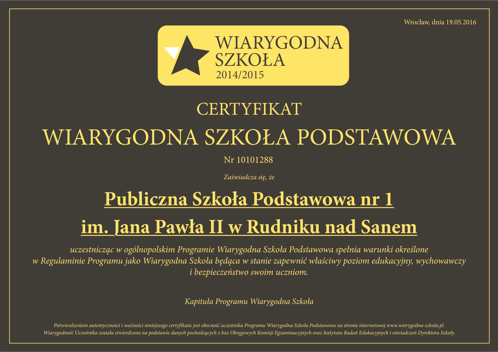 Szkoła Podstawowa z Rudnika w czołówce jakości