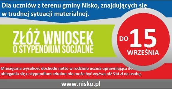 Nisko przyzna stypendia socjalne dla uczniów