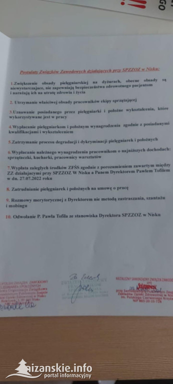 Protest w Nisku! Pracownicy szpitala wyszli na ulicę!