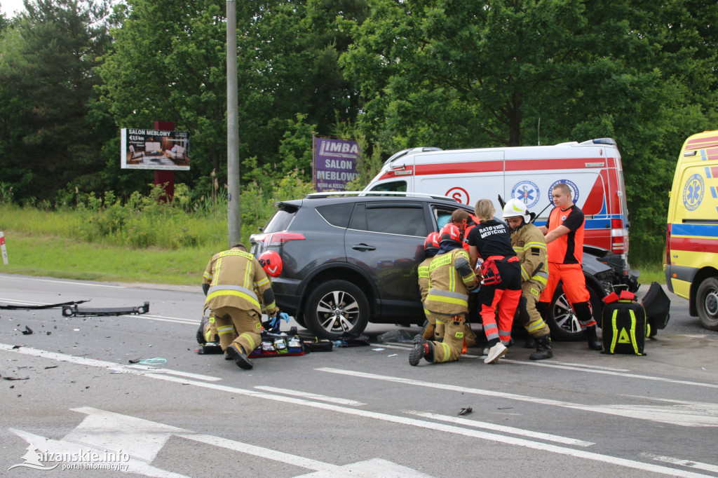 Wypadek w Zarzeczu na skrzyżowaniu