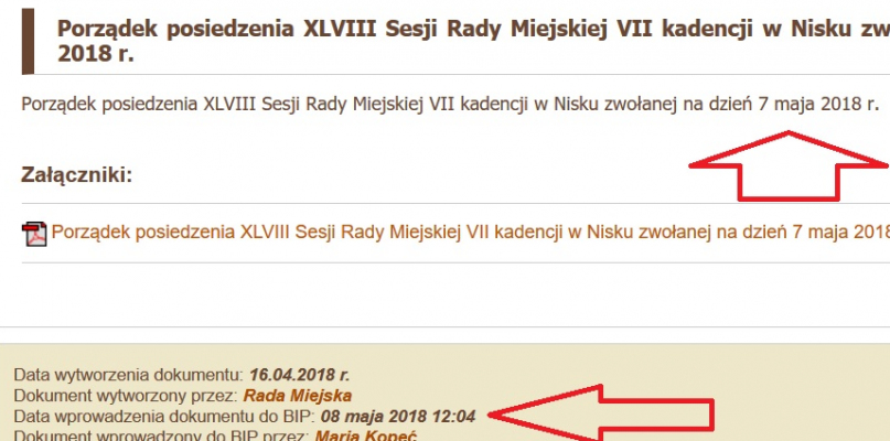 screen ze strony www.bip.nisko.pl