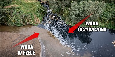 Ciemna ciecz wpływa do Sanu – mieszkańcy alarmują, służ-11319