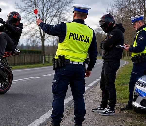 Jechał motocyklem na jednym kole - stracił prawo jazdy!