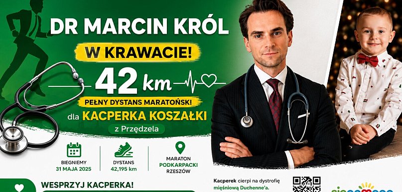 Rzeszowski lekarz przebiegnie maraton dla Kacperka z Przędzela