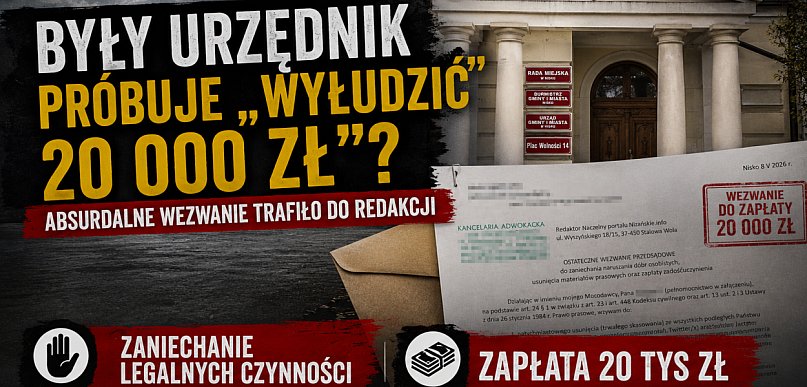 Były urzędnik próbuje „wyłudzić 20 000 zł”? Otrzymaliśmy absurdalne wezwanie