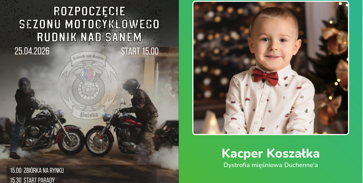 Motocykliści z Rudnika znów ruszają w trasę – tym razem dla Kacperka!